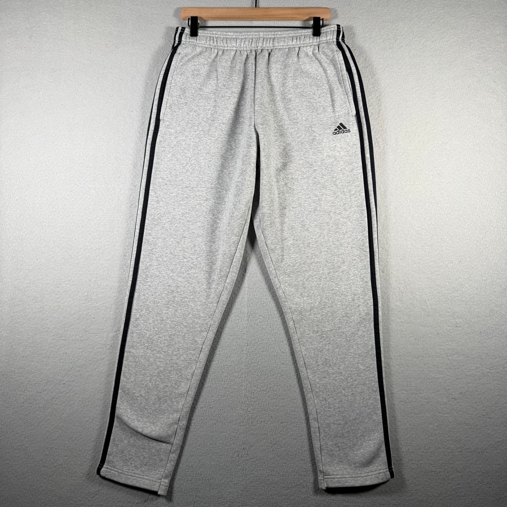 Adidas Mens Essentials 3-Stripes Fleece Joggers Gray CE9493 Size M 31x31